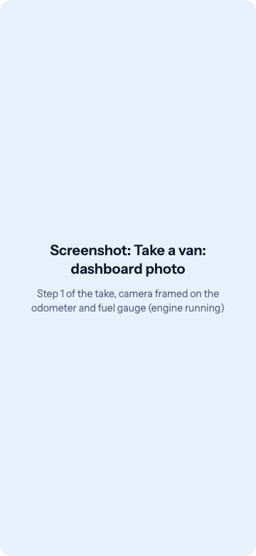 Taking the dashboard photo