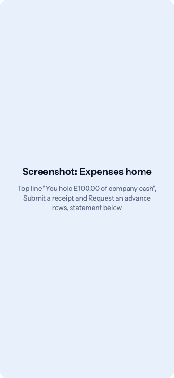 The Expenses screen with your total at the top