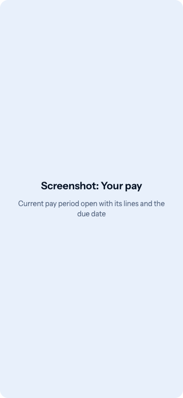 Your pay with the current period open
